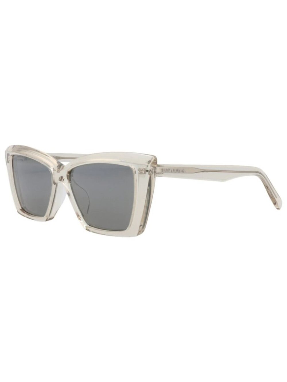 New Saint Laurent Women's Sunglasses Cat Eye Recycled Acetate Frame Beige Beige